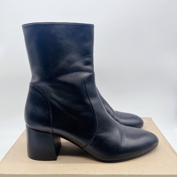Stuart Weitzman Flareblock 60 Ankle Boots Heels Black Leather US 6 made Spain - Picture 7 of 13